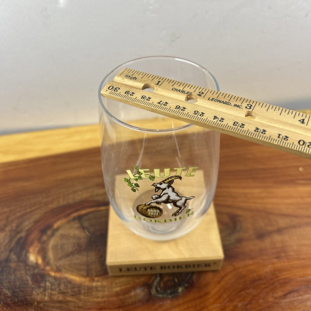 Leute Bokbier Belgian Beer‎ Stemless 0.33L Glass with Printed Logo Wooden Holder - Picture 6 of 6